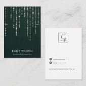 GROENE VELVET LICHTKOERS KETTING BAND DISPLAY  VISITEKAARTJE (Voorkant / Achterkant)