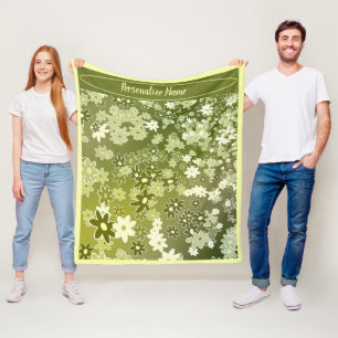 Groene ventilator en Leaf Pattern personaliseren Fleece Deken
