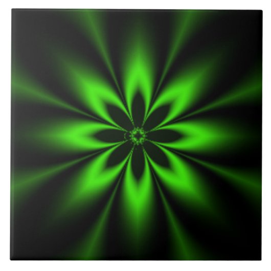 Groene ventilatorbrons fractal tegeltje (Voorkant)