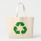 Groene ventilatorkracht Recyclen winkeltas Grote Tote Bag (Voorkant)