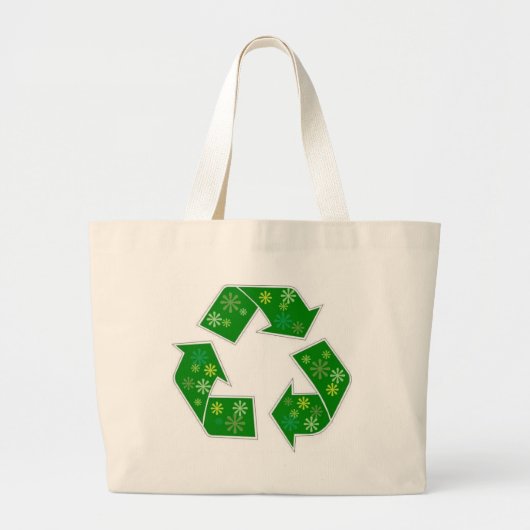 Groene ventilatorkracht Recyclen winkeltas Grote Tote Bag (Voorkant)