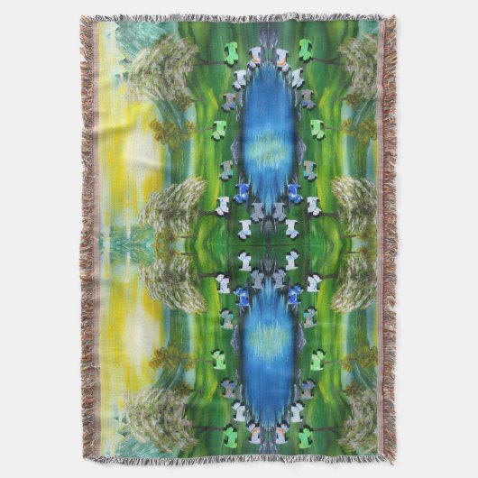 Groene Venus Scotties bij de vijver Deken (Voorkant Verticaal)