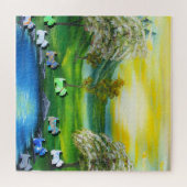 Groene Venus Scotties bij de vijver Legpuzzel (Horizontaal)