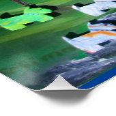 Groene Venus Scotties bij de vijver Perfect Poster (Hoek)