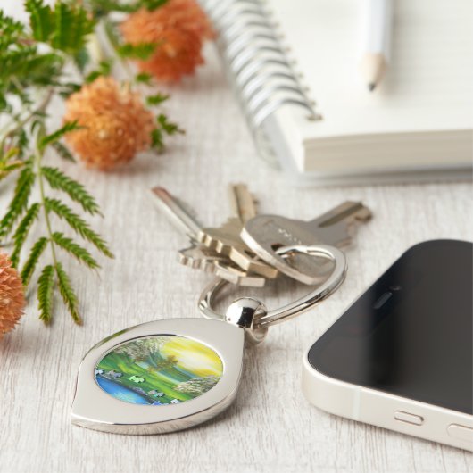 Groene Venus Scotties bij de vijver Sleutelhanger (Zijkant)