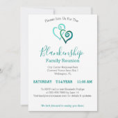 Groene verbonden hartenfamilie reünie Sjabloon Kaart (Voorkant)