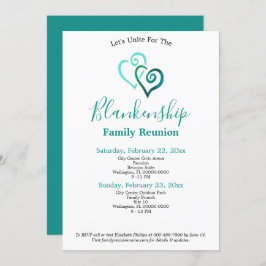 Groene verbonden hartenfamilie reünie Sjabloon Kaart