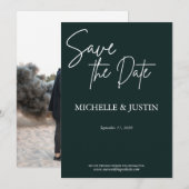 Groene Verdigris  Save The Date (Voorkant / Achterkant)