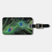 Groene veren met zwart bagagelabel (Voorkant horizontaal)