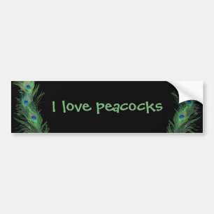 Groene veren met zwart bumpersticker