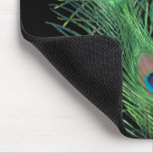Groene veren met zwart muismat (Hoek)