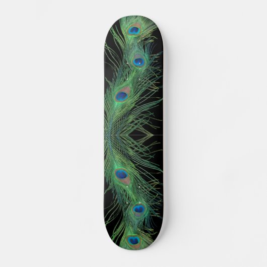Groene veren met zwart skateboard (Voorkant)