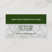 Groene Veren Retro Blad Patroon met Wit Visitekaartje (Achterkant)