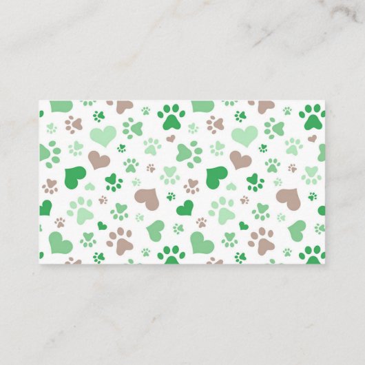 Groene verf Drukt Dog Walker Visitekaartje (Achterkant)