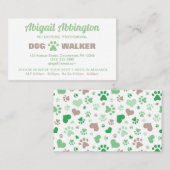 Groene verf Drukt Dog Walker Visitekaartje (Voorkant / Achterkant)