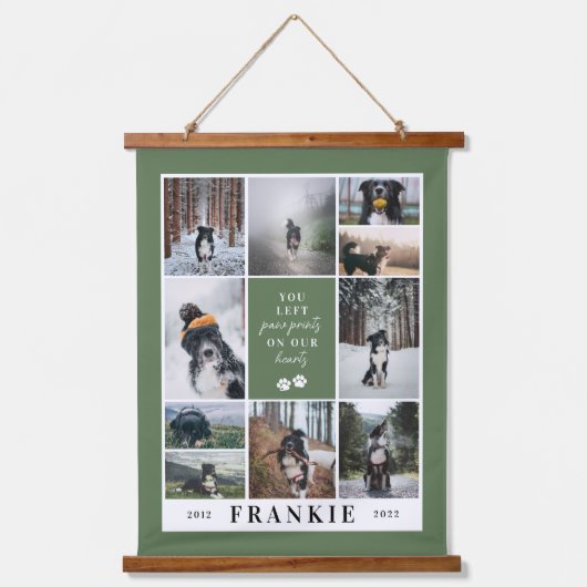 Groene verf drukt ons hart met herinneringskoeling hangend wandkleed (Voorkant)