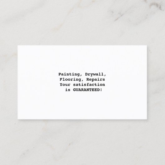 Groene verf schilderen | Cartoon contractant Visitekaartje (Achterkant)