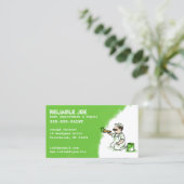 Groene verf schilderen | Cartoon contractant Visitekaartje (Staand voorkant)