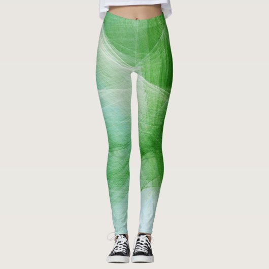 Groene verf Splatter #2 Leggings (Voorkant)