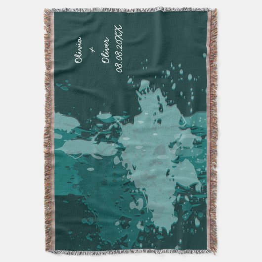 Groene Verf Splatter Outdoor Wedding Party Deken (Voorkant Verticaal)