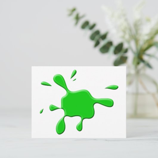 Groene verf splodge briefkaart (Staand voorkant)