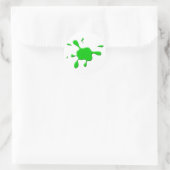 Groene verf splodge ronde sticker (Tas)