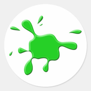 Groene verf splodge ronde sticker