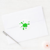Groene verf splodge ronde sticker (Envelop)