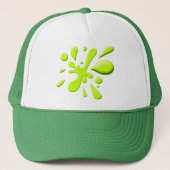 Groene verf splodge trucker pet (Voorkant)