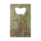 Groene verf, veredeld creditkaart flessenopener (Voorkant)