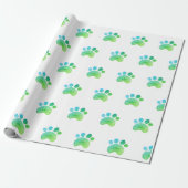 Groene verf Waterverf kattedog Cadeaupapier (Uitgerold)