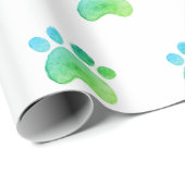 Groene verf Waterverf kattedog Cadeaupapier (Rol Hoek)