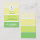 Groene verfchip moderne persoonlijke monogram visitekaartje (Voorkant / Achterkant)