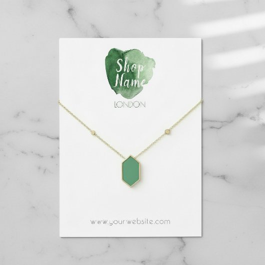 Groene verfspatten, juwelenkaart visitekaartje