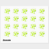Groene verfspoeling ronde sticker (Vel)