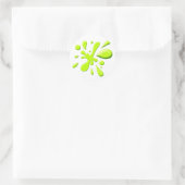 Groene verfspoeling ronde sticker (Tas)