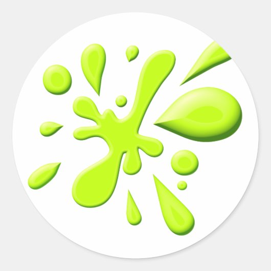 Groene verfspoeling ronde sticker (Voorkant)