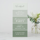 Groene verfstaal Kaart Housewarming Party Invite (Staand voorkant)