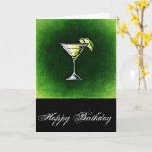 Groene verjaardag cocktail absint kaart (Gele Bloem)