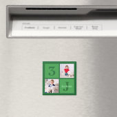 Groene Verjaardag Fotocollage Gepersonaliseerde Pa Magneet (Insitu (Vaatwasser))