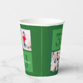Groene Verjaardag Fotocollage Gepersonaliseerde Pa Papieren Bekers (Rechts)