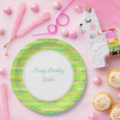 Groene verjaardag gepersonaliseerd papieren bordje (Feest)