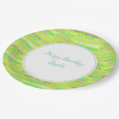 Groene verjaardag gepersonaliseerd papieren bordje (Gekanteld)