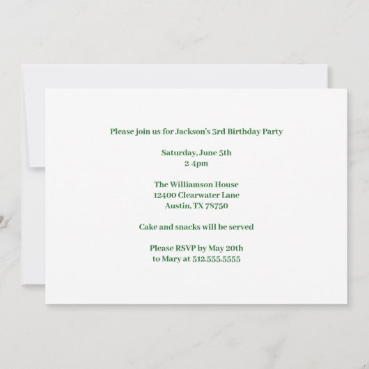 Groene Verjaardag Jongen Fotocollage Custom Party Kaart (Achterkant)