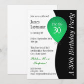 Groene verjaardagsballon kaart (Voorkant / Achterkant)