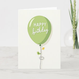 Groene Verjaardagsballonkaart Kaart