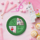 Groene verjaardagsfeest aangepaste Kinder foto Papieren Bordje (Feest)