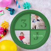Groene verjaardagsfeest aangepaste Kinder foto Papieren Bordje