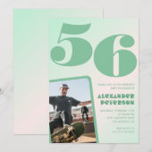 Groene verloop 56ste verjaardagsuitnodigingen Jong Kaart (Voorkant / Achterkant)