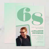Groene verloop 68ste verjaardagsuitnodigingen Jong Kaart (Voorkant / Achterkant)